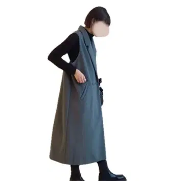 [ 새상품급 ] JEANASIS 코트 베스트 아우터 롱 기장 블루 그레이