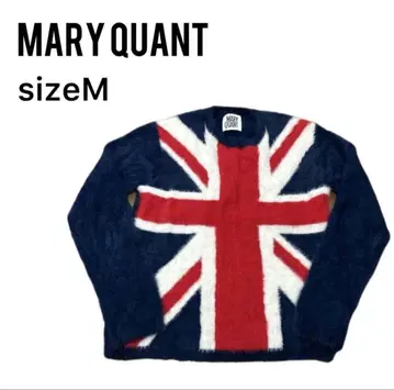 MARY QUANT 유니언 잭 패턴 샤기 니트 스웨터