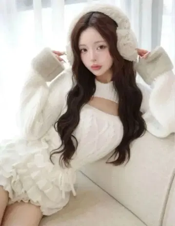 다리치 프릴 니트 콤비네존