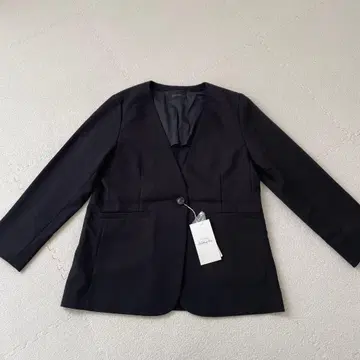 미사용 새상품 글로벌 워크 노카라 자켓 마티네 라인 M 블랙