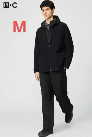 유니클로 C 이지 와이드 테이퍼드 팬츠 M 블랙 UNIQLO C