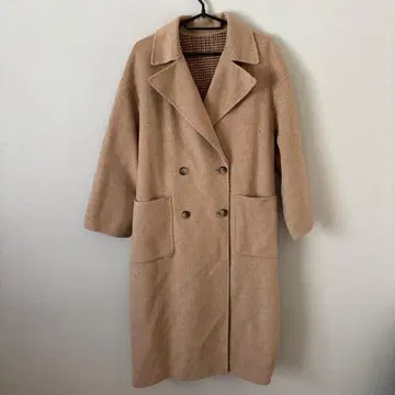 새상품급 regleam 베이지 체크 리버서블 코트 자켓