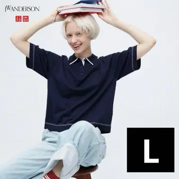 유니클로 JW Anderson 폴로 스웨터 네이비 L