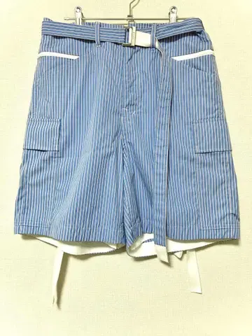 사카이 스트라이프 벨티드 카고 숏팬츠 하프 하의 1