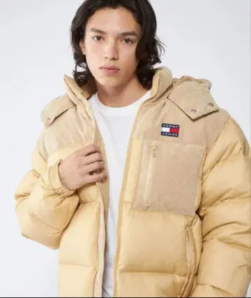 타미진스 코듀로이 믹스 퍼프 다운 재킷 L