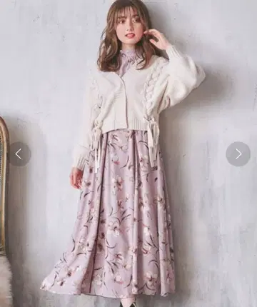 Noela 노엘라 2WAY 니트 세트 플라워 원피스