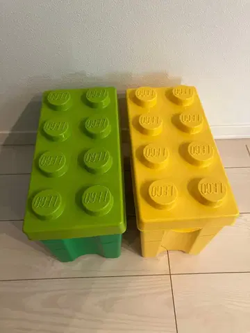 LEGO 수납 박스 그린과 옐로우 컬러 세트 판매