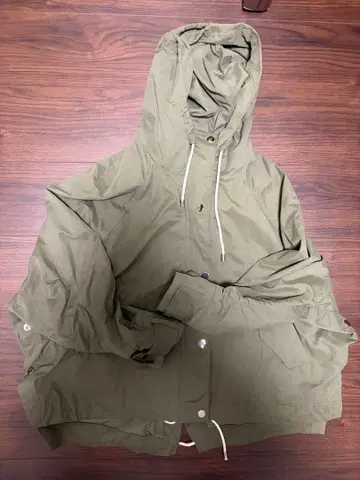 ZARA WOMAN 후드 부착 자켓 L 올리브 그린
