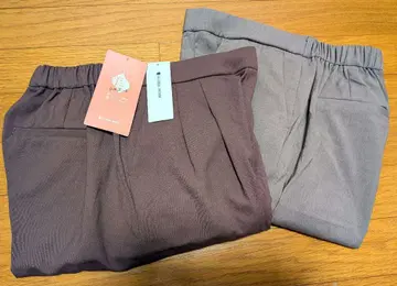 미 실루엣 테이퍼드 팬츠 2종 세트 브라운, 그레이