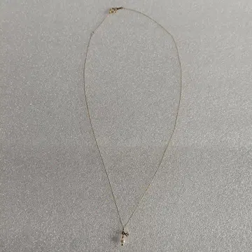 싱글 볼 펄 목걸이 극소 다이아 부착