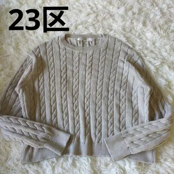 23구 23SS [세탁 가능] 컴팩트 코튼 폴리에스테르 케이블 짜임 니트