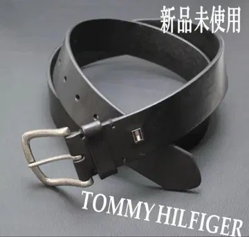 새상품 타미힐피거 카프 가죽 벨트 천연 가죽 블랙 아메카지 W38