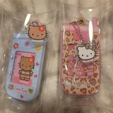 헬로키티 슬라이드 폴더폰 키링 2개 세트