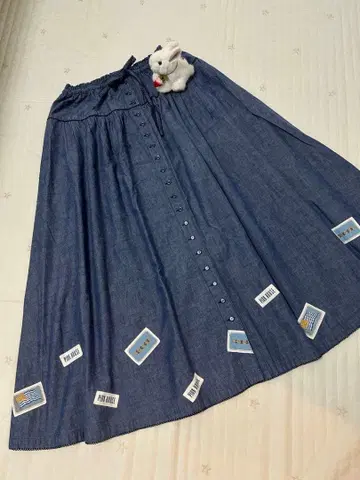 핑크하우스 바지 스커트 와펜 면 로운 전체 밴딩