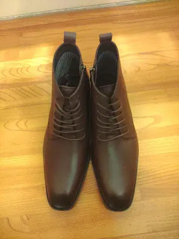 브라운 레이스업 지퍼 부츠 27cm