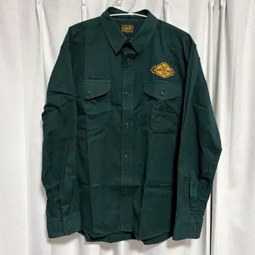 CALEE 칼리 셔츠 그린 L 남성용 스트라이프 긴팔