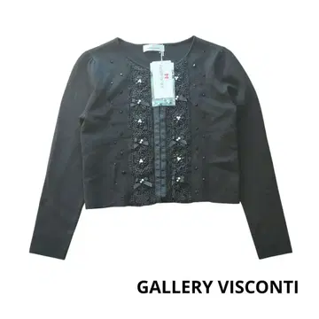 새상품 GALLERY VISCONTI 블랙 볼레로 펄 x 비즈 레이스