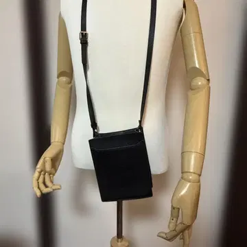 블랙 가죽 스마트폰 숄더백