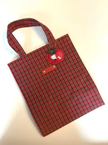 familiar 레드 체크 토트백