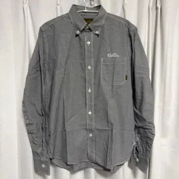 CALEE 칼리 셔츠 남성용 긴팔 깅엄 체크 블랙 화이트