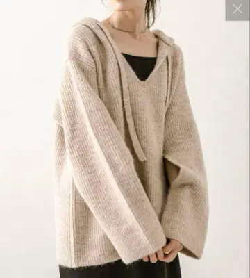 mystic 후디니 니트 베이지