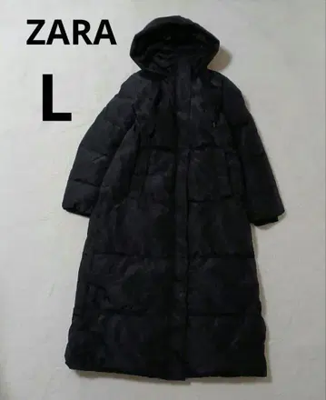 ZARA 자라 그레이 덕 롱 다운 자켓 벤치 코트 L 블랙