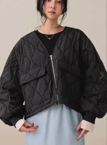 LOWRYS FARM 퀼팅 숏 블루종