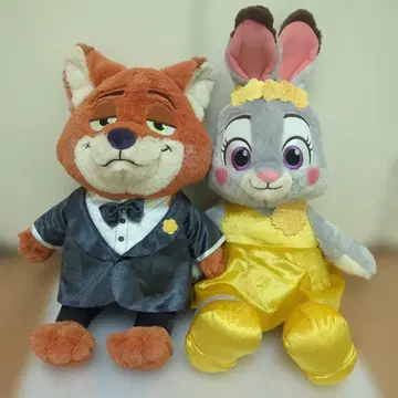 주토피아2 닉 주디 FukuFukuV-BIG 봉제 인형 2개 세트