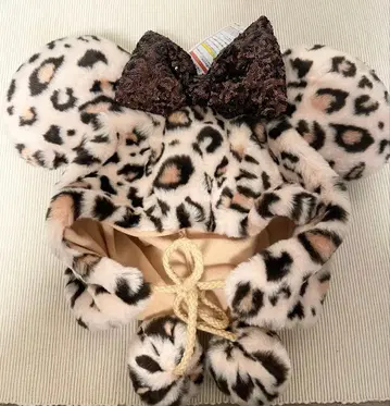 디즈니 팬캡 미니 레오파드 무늬 호랑이 무늬 브라운