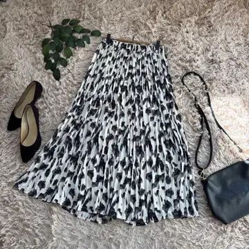 6850 부즈루드 플리츠 롱 스커트 [ F ] 레오파드/레오파드 무늬