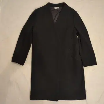 PLST 블랙 노카라 코트