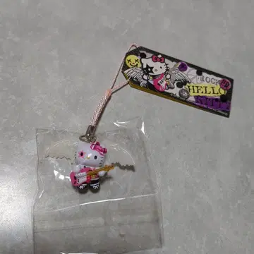 헬로키티 락키티 끈 장식 핑크 체크 리본