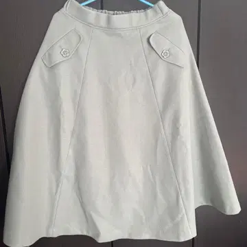 MARY QUANT 그레이 플레어 스커트 M (38)