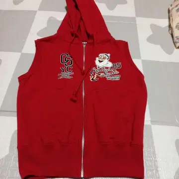 캡틴 산타 후드티 베스트 백 프린트 있음
