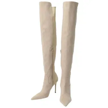 EIMY ISTOIRE 베이지 롱 부츠 니하이 부츠