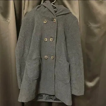 더플 코트 더블 버튼 후드 부착 겨울 코트 여성용 M