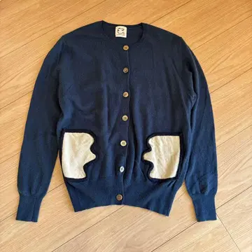 츠모리치사토 블루 니트 가디건