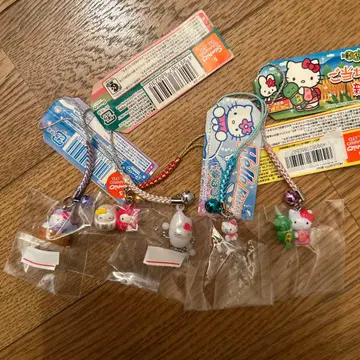 헬로키티 스트랩 피규어 5개 세트