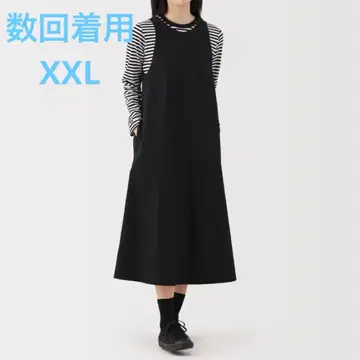 MUJI 건조하기 쉬운 브로드 슬리브리스 원피스 XXL 블랙