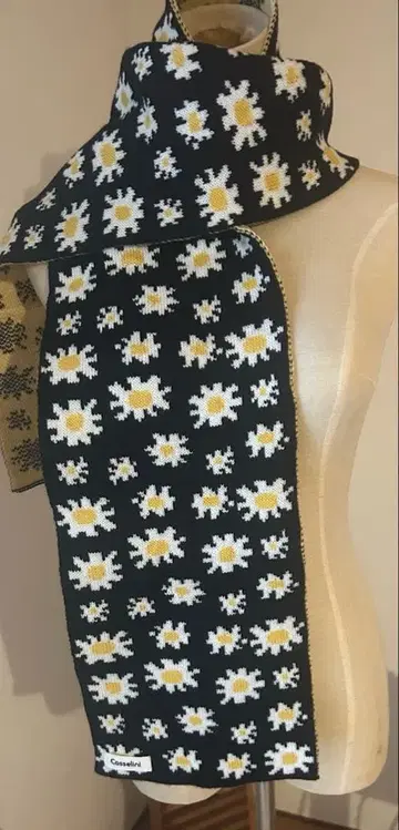 [ Casselini ] 꽃무늬 니트 머플러
