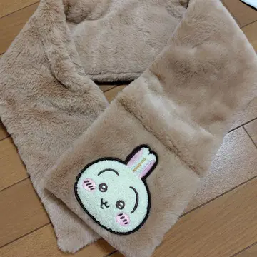 토끼 자수 베이지 머플러