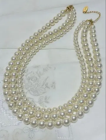 MOGA 3연 펄 목걸이