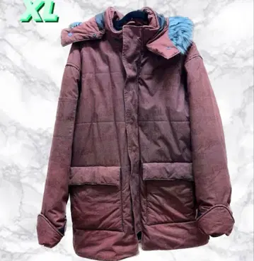 브라운 퍼 후드 다운 자켓 XL
