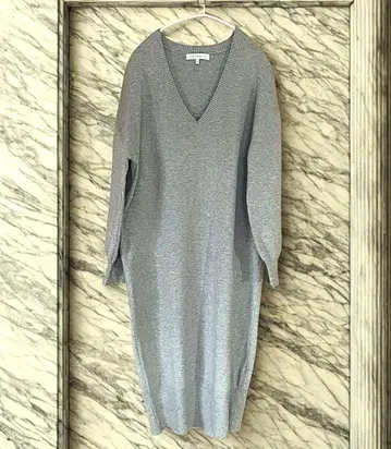 [ THE SHOP TK ] 롱 니트 라이트 그레이 V넥 M 사이즈