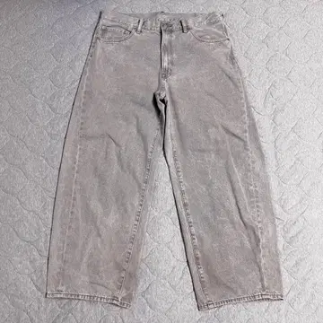 GU 배럴 레그 청바지 W36 라이트 그레이