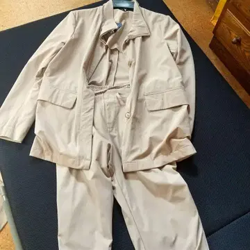 미사용 새상품 랜즈엔드 셋업 우비용 그레이 베이지 발수