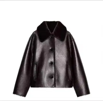 ZARA 리버서블 더블 페이스 페이크 레더 자켓