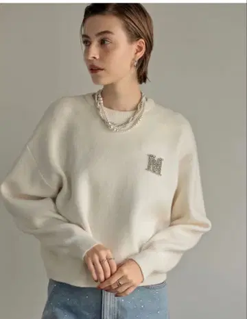 MEISM Re:EDITM 비쥬 엠블럼 니트탑 비쥬 스웨터