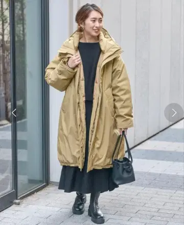 Spick&Span 발수 후데트 다운 코트 베이지 36