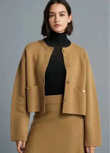 [ uncrave ] 울 나일론 자카드 니트 자켓